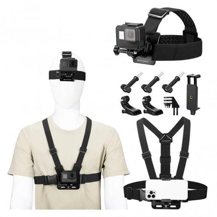 K&F Concept Head Strap & Chest Mount Set for GoPro & Action Cameras