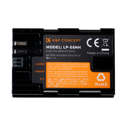 K&F Concept LP-E6NH Camera Battery for Canon Cameras KF28.0007