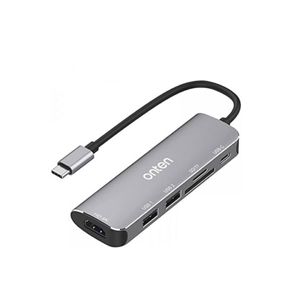 Onten OTN-95116D 6 IN 1 Type-C Multi-Function Dock Station