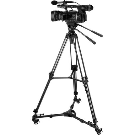Magnus VT-4000 Tripod System Kit with Fluid Video Head- Dolly- and Pan Bar
