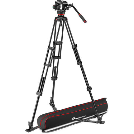 Manfrotto 504X Fluid Video Head MVTTWINGA Aluminum Tripod with Ground Spreader