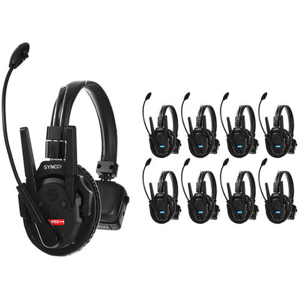 Synco Xtalk XPro9 Wireless Intercom System with 9 Single-Ear Headsets