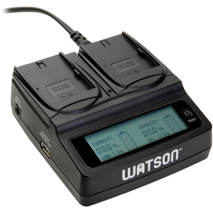 Watson Duo LCD Charger with Two LP-E6 - LP-E6N Battery Plates